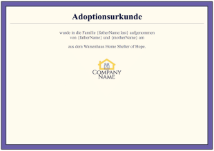 Adoptionsurkunde - PDF Templates