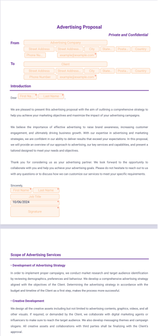 Advertising Proposal Template - PDF Templates