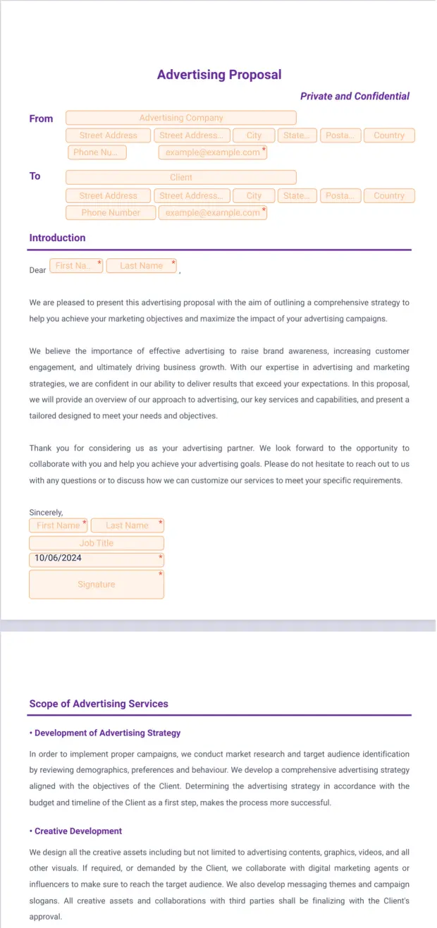 Advertising Proposal Template