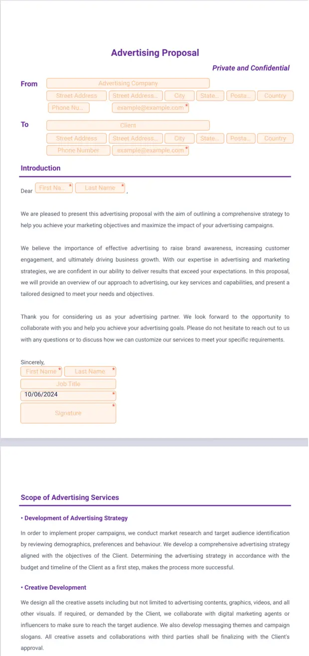 Advertisement Proposal Example Advertising Proposal Template - PDF Templates | Jotform