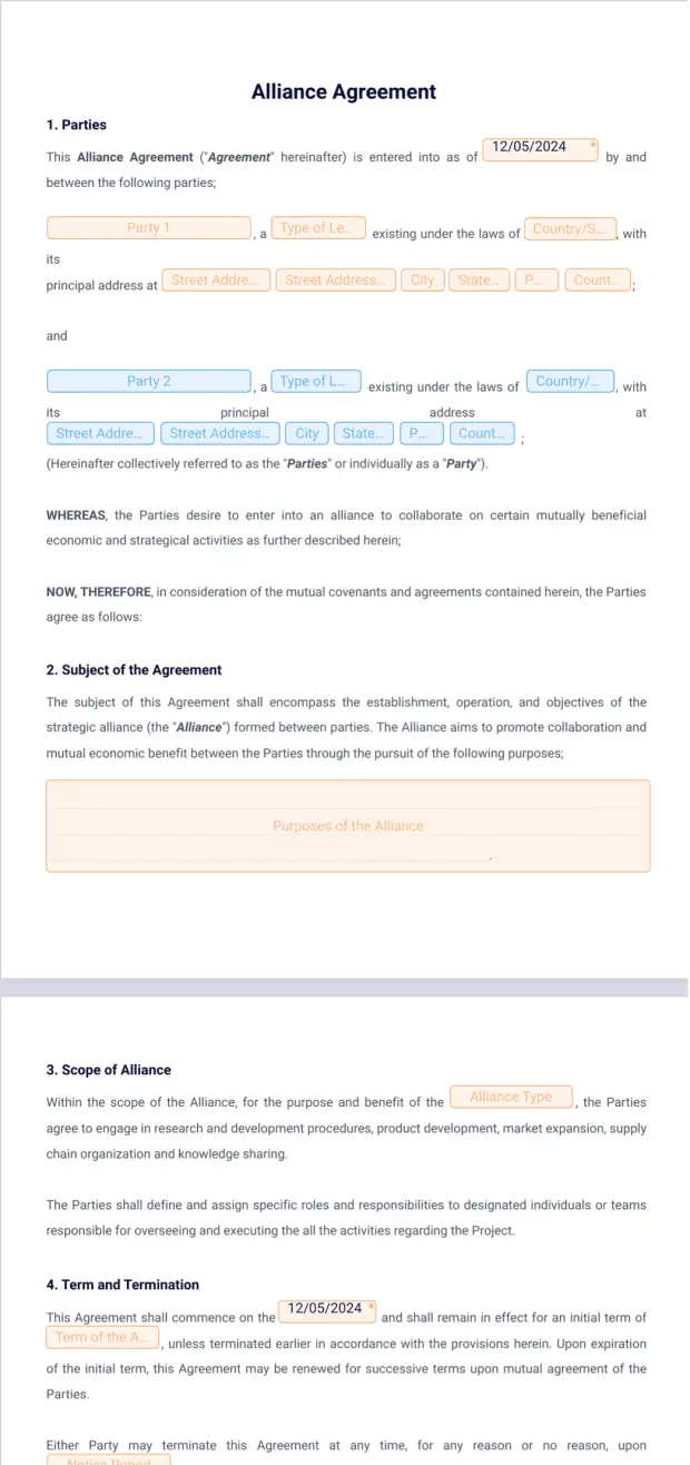 Alliance Agreement