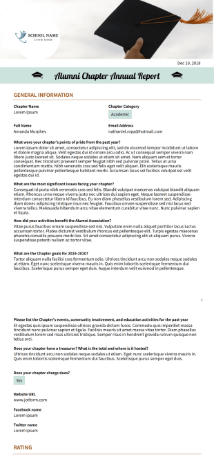 Alumni Chapter Annual Report PDF Template