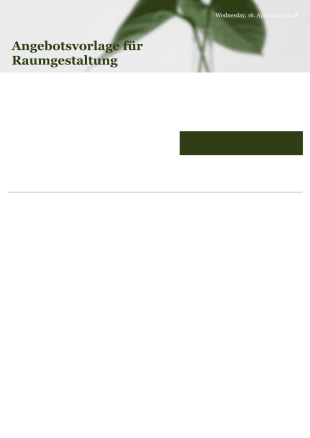 Angebotsvorlage für Raumgestaltung - PDF Templates