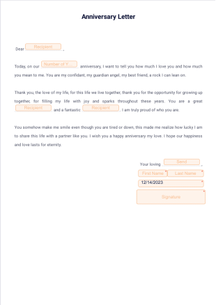 Anniversary Letter PDF Template