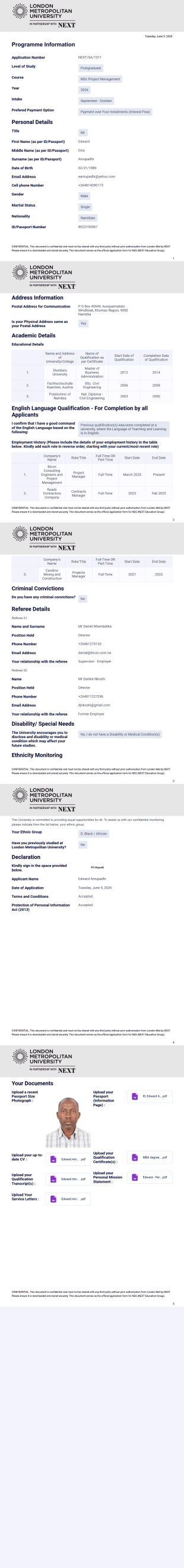 Application Form - South Africa PDF Template