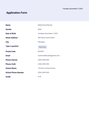 Application Form Template - PDF Templates