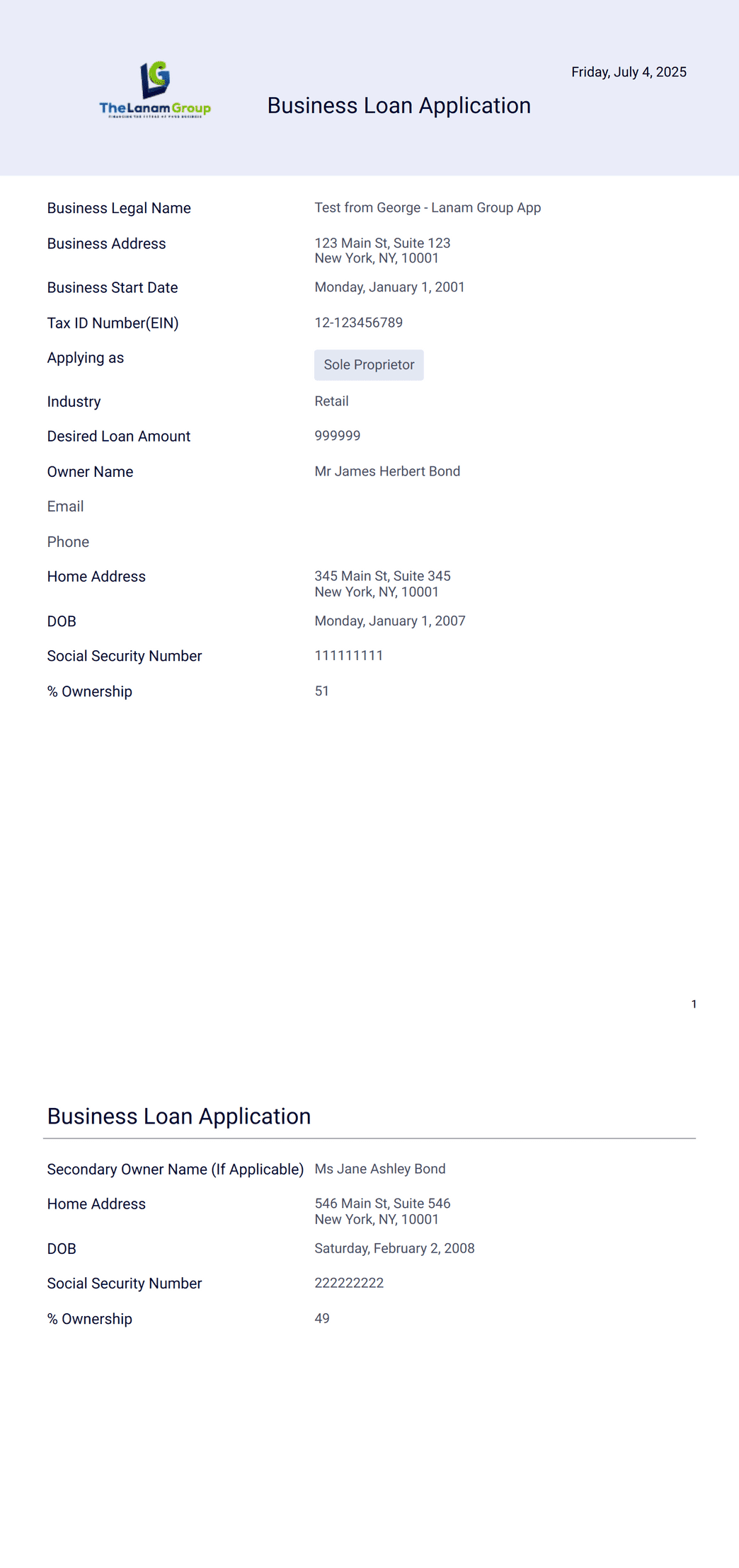 Application wo Phone & Email PDF Templates Jotform