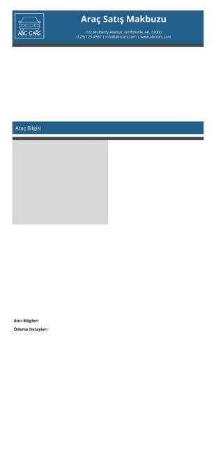 Araç Satış Makbuzu PDF Şablonu