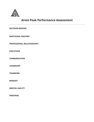 Arete Survey PDF Template