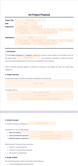Art Project Proposal Template - PDF Templates