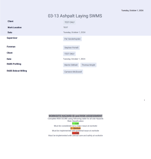 Asphalt SWMS - PDF Templates