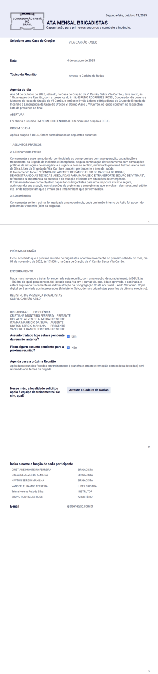 ATA Reunião - PDF Templates