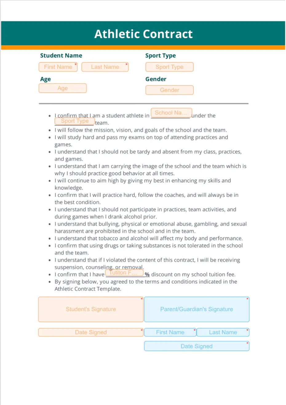 Athletic Contract Template