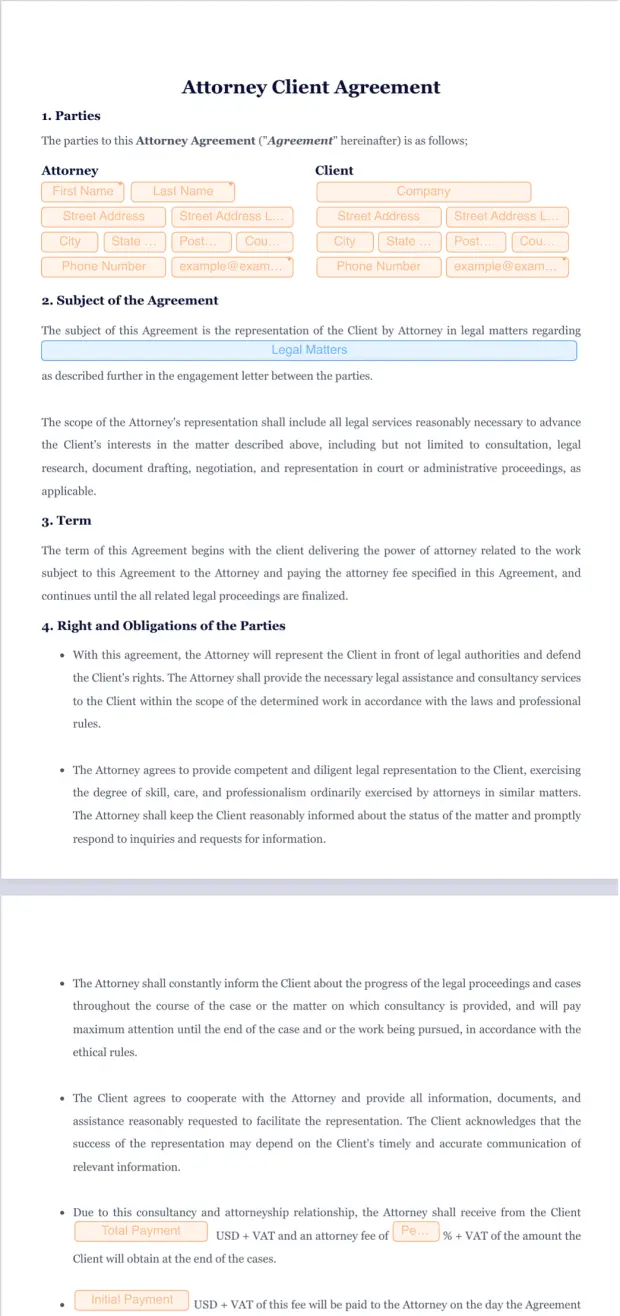 Attorney Client Agreement
