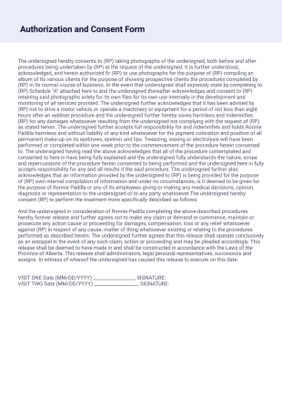Authorization and Consent Form - PDF Templates