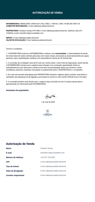 Autorização Modelo de PDF