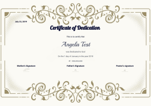 Baby Dedication Certificate PDF Template