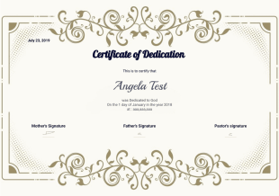 Baby Dedication Certificate - PDF Templates
