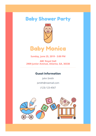 Baby Shower Invitation Template - PDF Templates