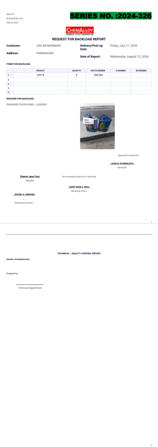Backload PDF Template