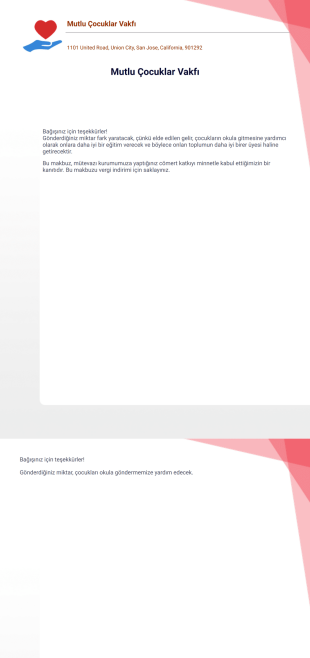 Bağış Makbuzu Örneği - PDF Templates