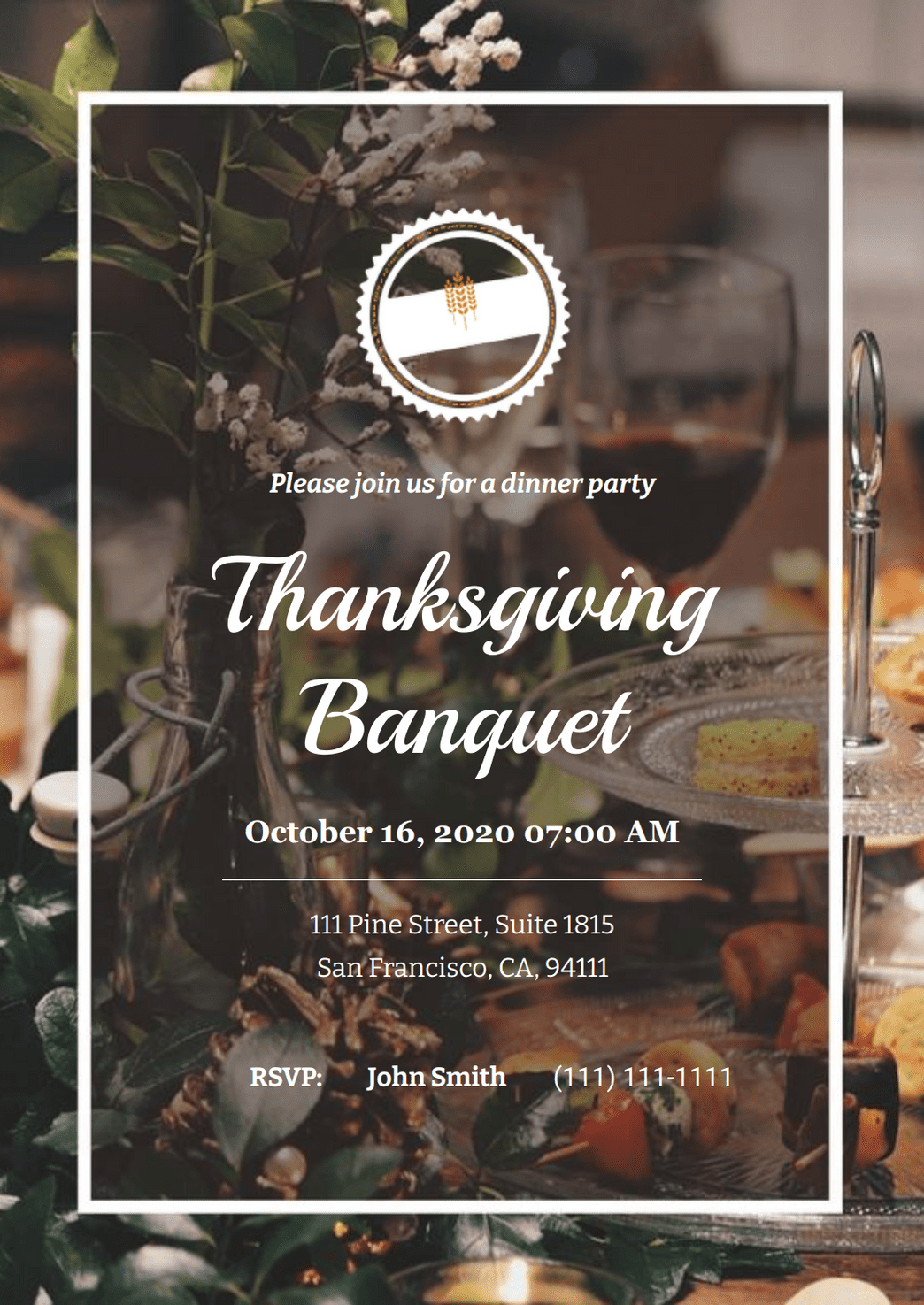 Banquet Invitation Template - PDF Templates | Jotform