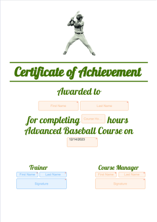 Baseball Certificate Template - Sign Templates