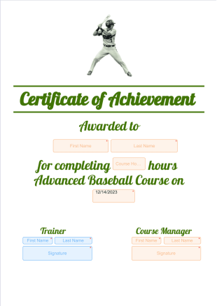 Baseball Certificate Template - PDF Templates