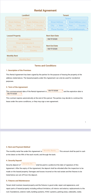 Basic Rental Agreement Template - Sign Templates