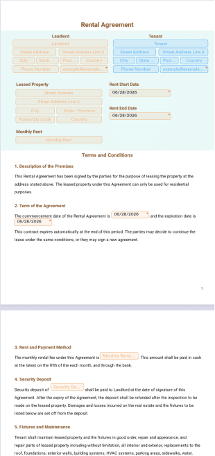 Basic Rental Agreement Template - Sign Templates