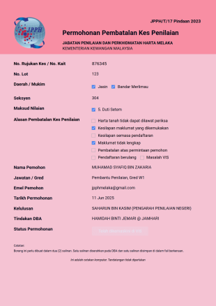 batal kes Template PDF