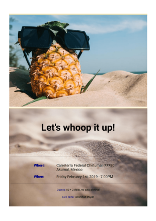 Beach Party Invitation Template - PDF Templates
