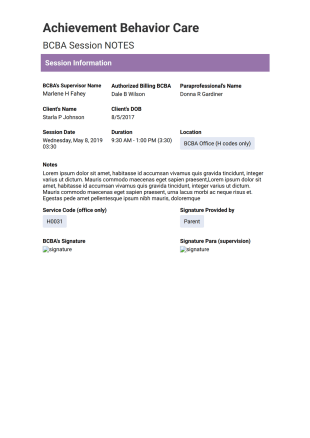 Behavioral Assessment PDF Template