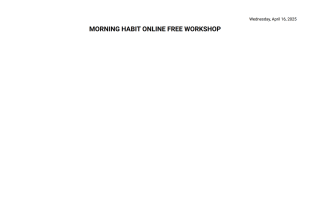 Morning Habit - PDF Templates