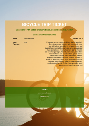 Bicycle Trip Registration Template - PDF Templates