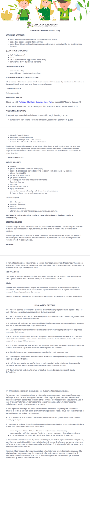 Bike programma Template PDF