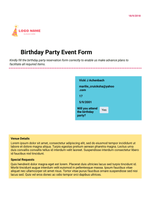 Birthday Party Invitation Template - PDF Templates
