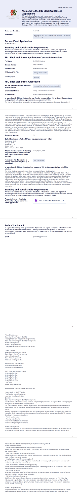 Black Wall Street Program (BWSP) Funding Priorities & Program Planning Timeline PDF Template