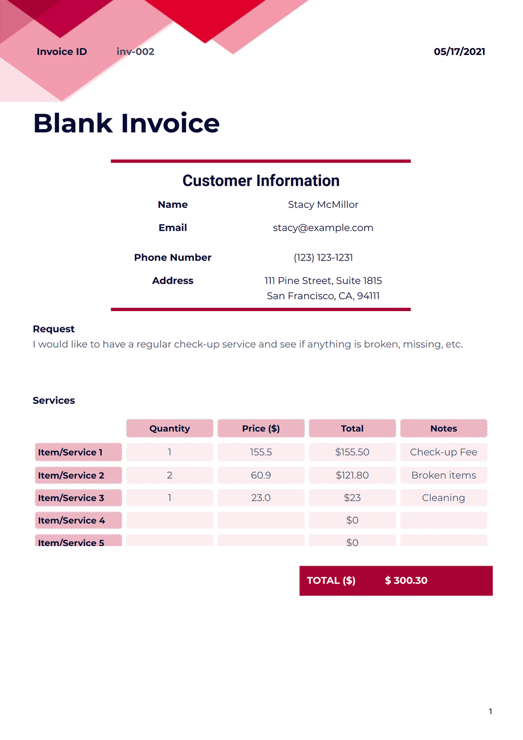 Blank Invoice - PDF Templates | Jotform