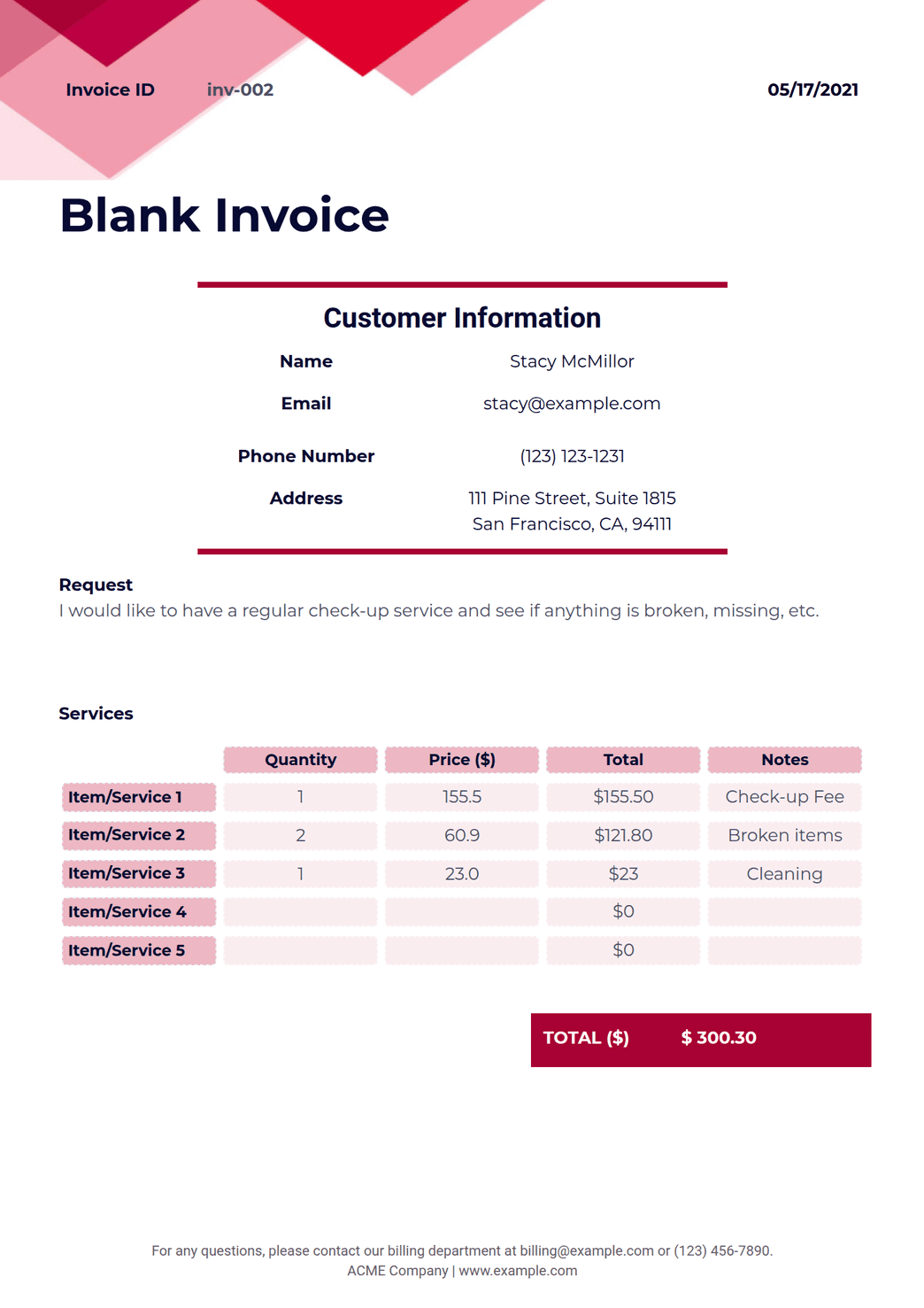 Blank Invo Blank Invoice PDF Template | Jotform