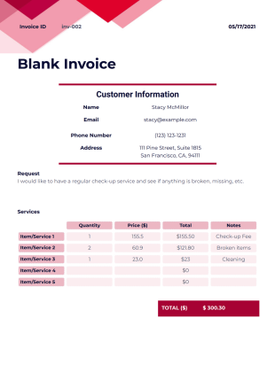 Blank Invoice - PDF Templates