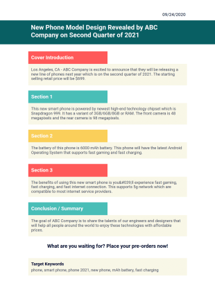 Blog Post Outline Template - PDF Templates