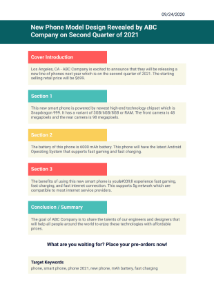 Blog Post Outline Template - PDF Templates