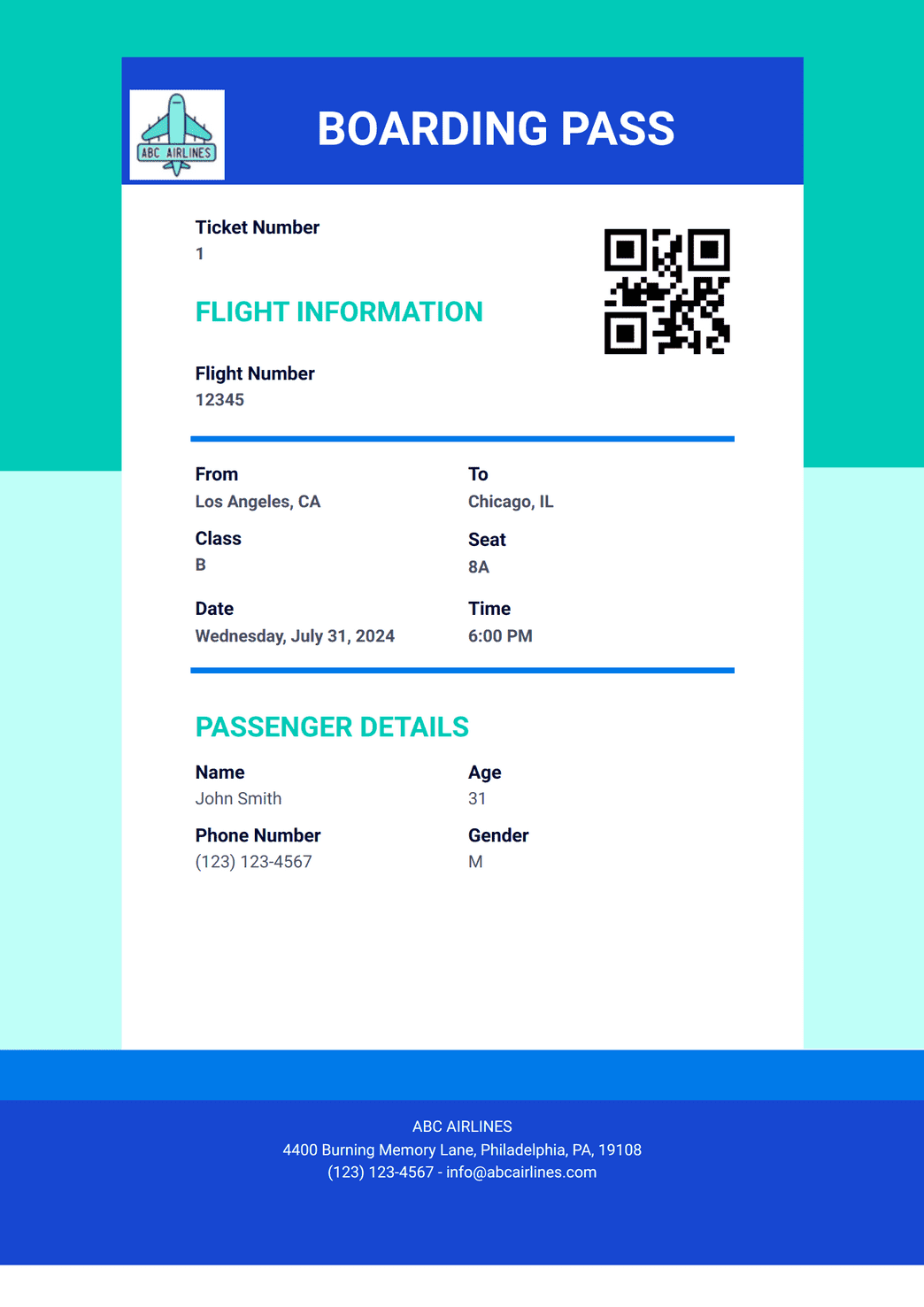 Boarding Pass Template - PDF Templates | Jotform