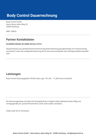 Body Control Dauerrechnung PDF-Vorlage