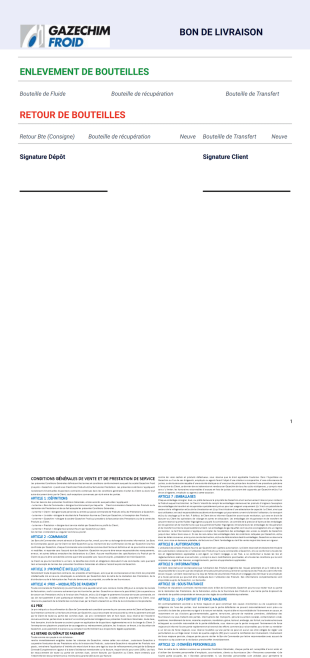 Bon de Retrait et Livraison - PDF Templates