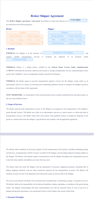 Broker Shipper Agreement Template - PDF Templates