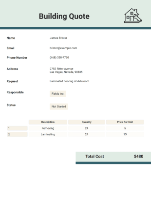 Building Quote Template - PDF Templates