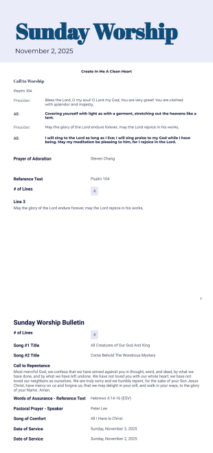 Bulletin Generator - PDF Templates