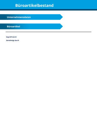 Büroartikelbestand PDF-Vorlage